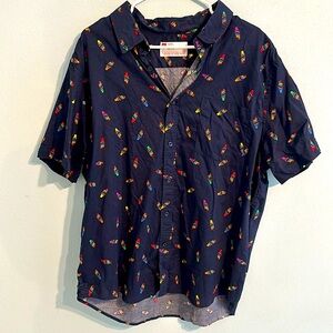 Short sleeve button down rainbow ice cream shirt